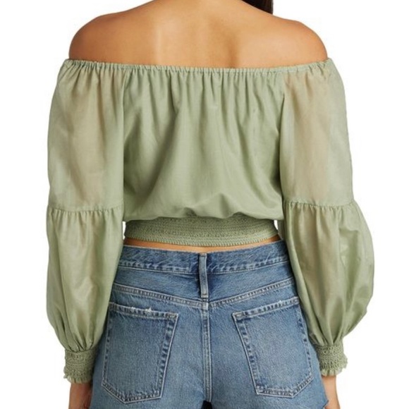 Alice + Olivia Azalea Off The Shoulder Peasant Top Large - Picture 3 of 8